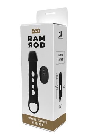 Черная насадка-удлинитель Vibrating Extender With Remote с вибрацией